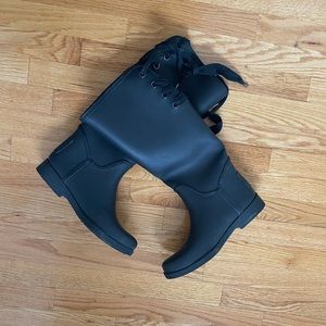 Coach Tristee Matte Black Rubber Rain Boots Size 9